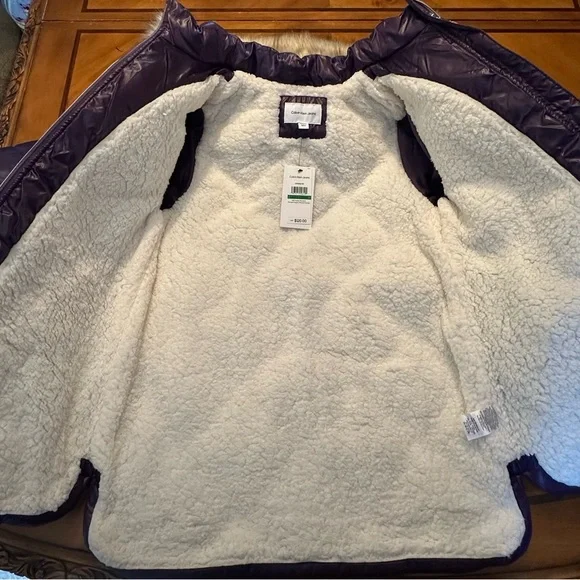 Calvin Klein Jeans Girls Hooded Puffer Jacket Purple CKFHM15S-512 Size L (12/14)